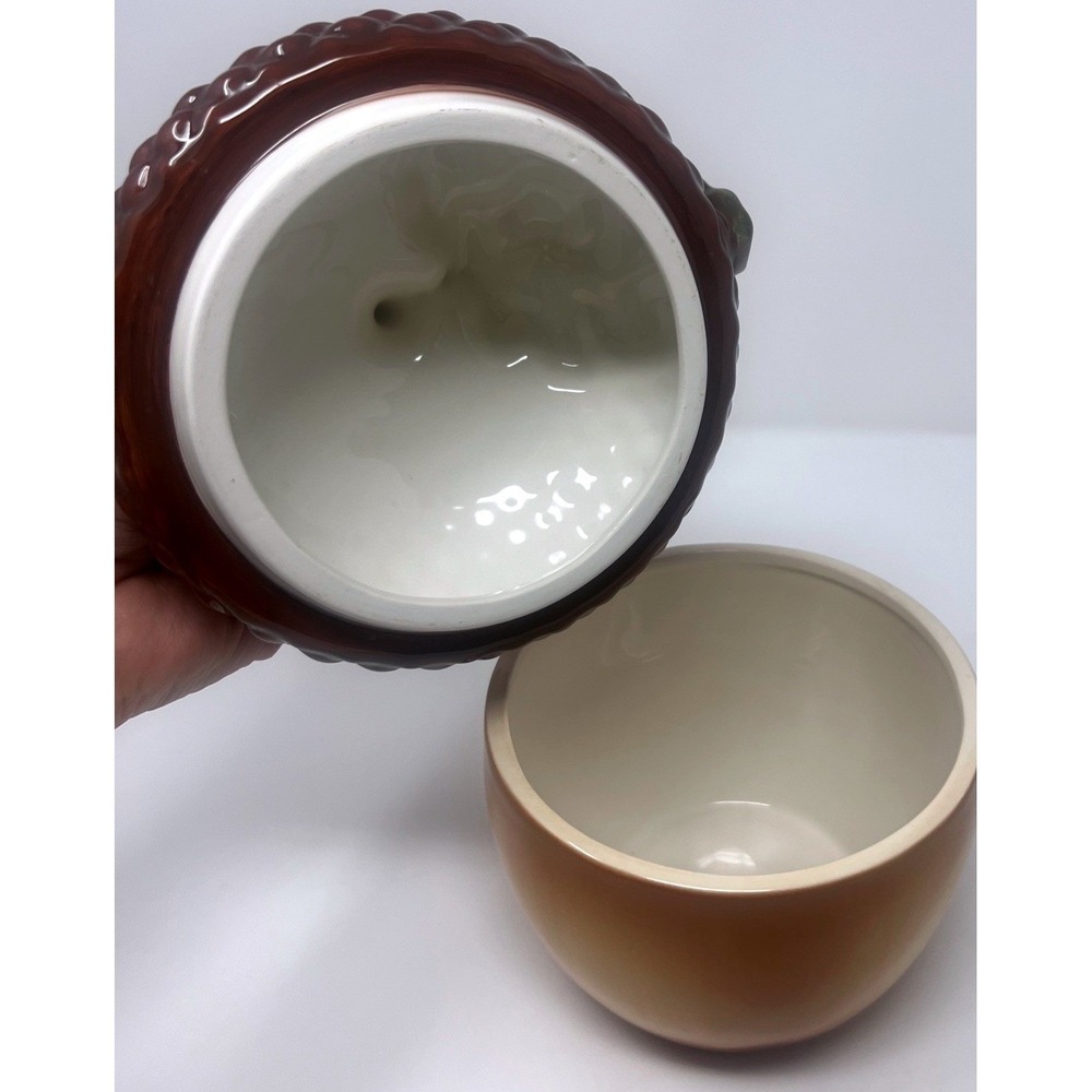 Vtg. Fall Ceramic Acorn‎ Candy/Cookie  Cannister/ Jar With Lid - Picture 6 of 16